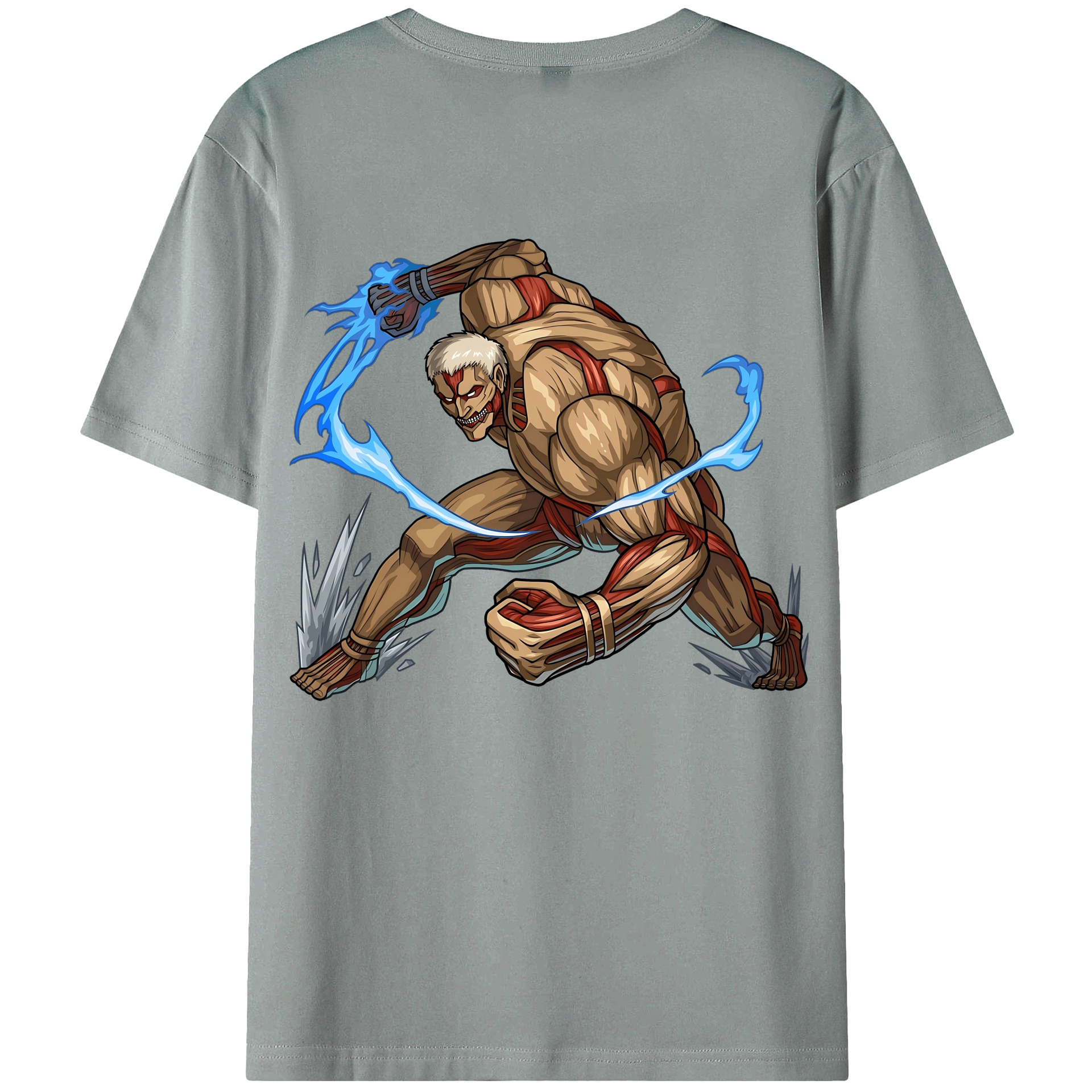 （画像用） 進撃の巨人 Attack on Titan 綿100％ メンズ半袖Tシャツ（バックプリント） 通気性